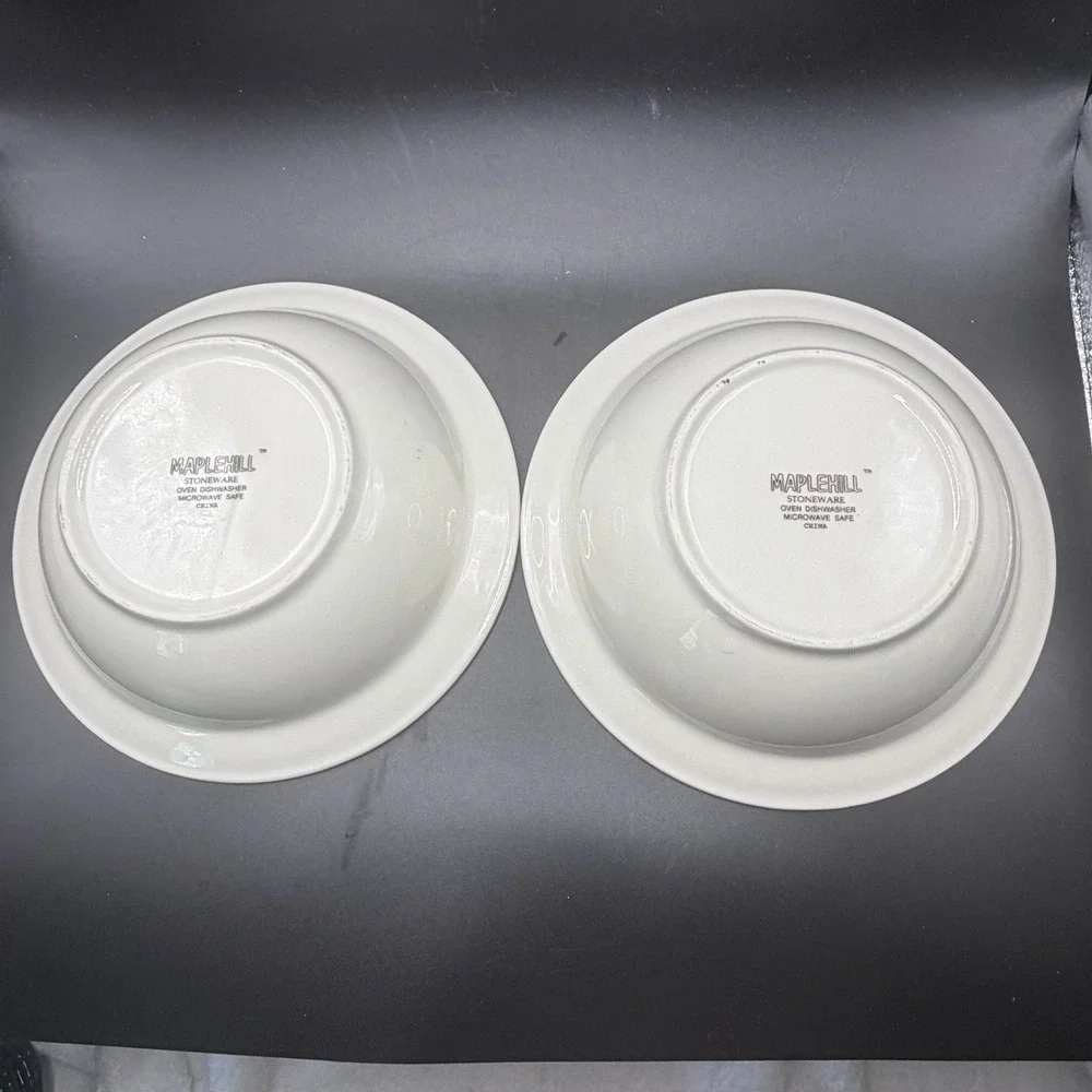 Maplehill Harvest Fruit Stoneware Cereal/salad Bowls Set/4 Vintage